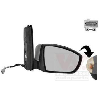 Espejo retrovisor VAN WEZEL 1966808 - Espejo lateral de automóvil, compatible con varios modelos, fabricado en plástico resistente, con cristal templado para mayor seguridad, diseño aerodinámico, fácil instalación y ajuste