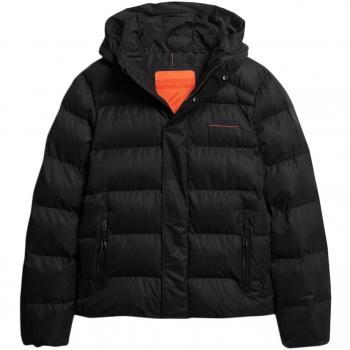 Chaqueta Acolchada de Microfibra con Capucha Deportiva para Hombre Superdry Negra