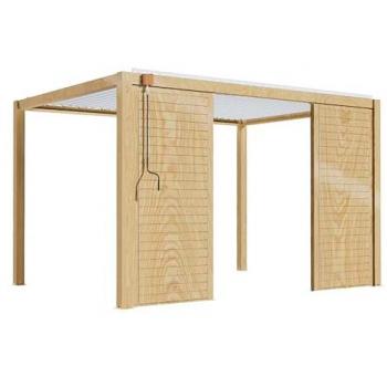 Pérgola bioclimática autoportante 3 x 4m blanca con 2 claustras