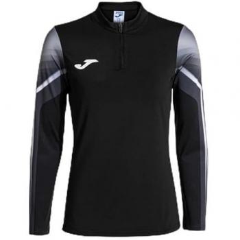 Sudadera de running Joma Elite XI mujer negro antracita con media cremallera, talla XL