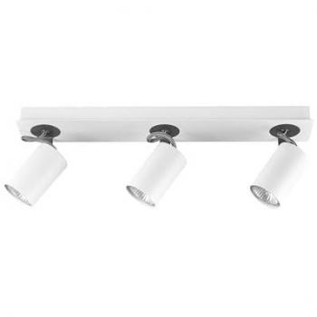 Lámpara de Techo Industrial de Metal Blanco y Negro con 3 Focos Orientables Klip