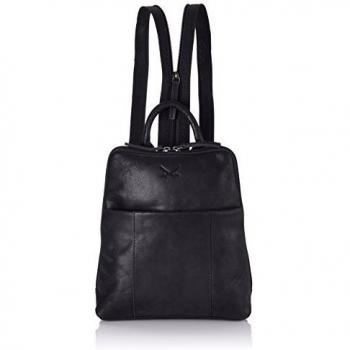 Sansibar Levante - Bolso Mochila de cuero mujer, color negro, talla 25x28x9 cm
