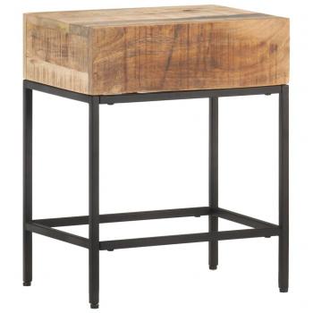 Mesa auxiliar de madera de mango maciza reciclada 40x30x50 cm marrón para salón, mesa de sofá, mesa de entrada, consola de entrada, mueble recibidor, mesita