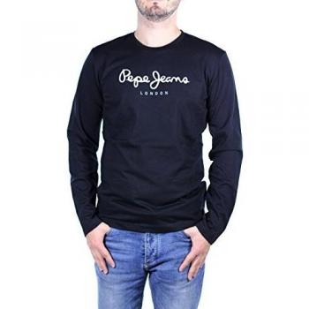 Pepe Jeans Men's Long Sleeve T-Shirt Eggo Black Regular Fit