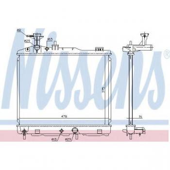 Radiador Nissens 628982 para refrigeración del motor