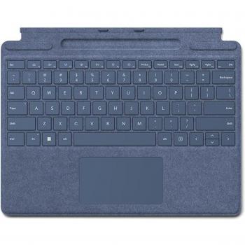 Microsoft Surface Pro Signature Keyboard - Teclado para móvil, Azul Alcantara, Cover port, QWERTY Español, Compatible con Surface Pro 8/Pro 9/Pro X