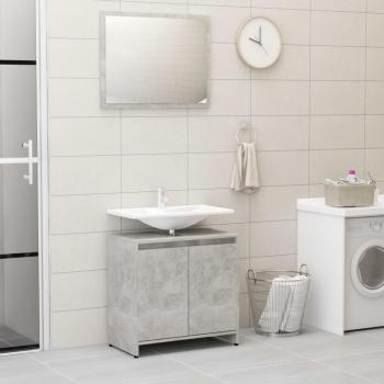 Conjunto de muebles de baño de madera contrachapada gris hormigón vidaXL