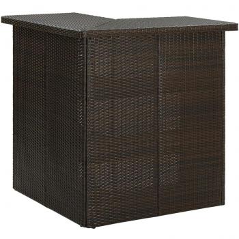 vidaXL Corner Bar Table Brown 100x50x105 cm Poly Rattan