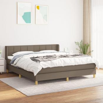 Cama Box Spring con Colchón de Tela Tortora 160x200 cm