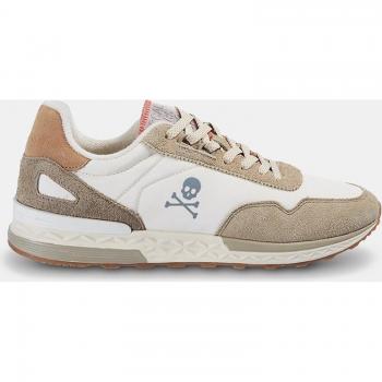 Zapatillas deportivas Scalpers Harry beige para hombre, estilo running con logo - ¡Ideal para tus entrenamientos!