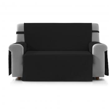 Eiffel Textile Marsella Cubre Sofá Algodón Negro 110 x 195 x 2 cm 2 Plazas