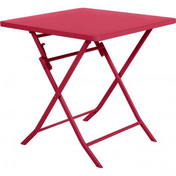 Mesa Plegable Hesperide Cuadrada Granate para 2 Personas - Mesa de jardín cuadrada plegable Greensboro rojo granate - 2 plazas - Hespéride