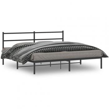 Cabecero de metal negro con patas redondas 200x200 cm