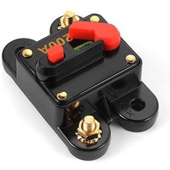 XCSOURCE® Cortacircuitos Trolling Auto Motor de coche Marina del barco Bicicleta de audio estéreo fusible en línea 200A Amp con restablecimiento manual MA784