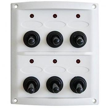 Panel Eléctrico Blanco de 6 Interruptores 15A 12V