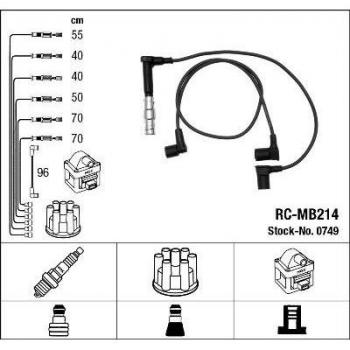 Cables de encendido NGK 0749 - Juego de cables de alta calidad, resistencia al calor, diseño específico para vehículos, fácil instalación, excelente conductividad eléctrica