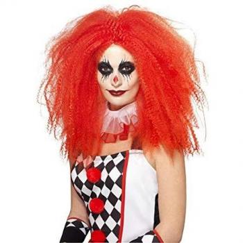 Voluminous Red Clown Wig - Costume Wig for Carnival and Festivities