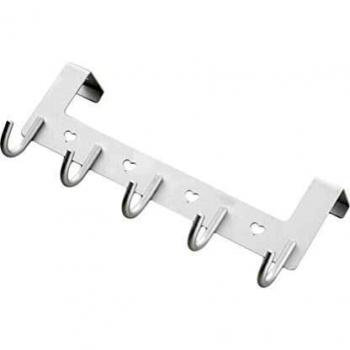 TOPBATHY - Perchero de Pared para Colgar sobre la Puerta de Aluminio con 5 Ganchos