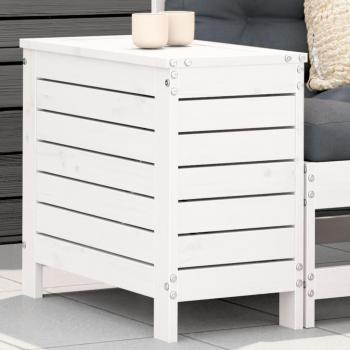 Reposapiés de jardín blanco 62x31,5x52cm madera maciza de pino Vidaxl