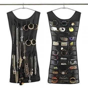 Cosanter Almacenamiento de Joyería - Forma de Vestido organizador de joyería Bow Forma Organizador de Joyería Negro