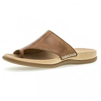 Zehentrenner Gabor para Hombre, Color Marrón, Talla 42, Con Keilabsatz y Bordado en Contraste
