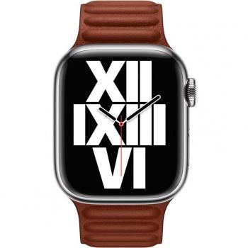 Apple Watch 41mm Umber Leather Link Band - Medium/Large
