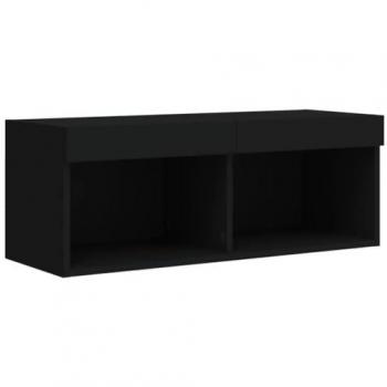 Mueble TV Multimedia con Luces LED 80 x 30 x 30 cm Negro