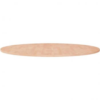Mesa redonda de madera de roble macizo sin tratar Ø90x1,5 cm Marrón