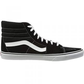 Vans Unisex Sk8-Hi High-Top Sneakers with Soft Suede Lining and Ultracush HD Cushioning - Black/White, Size 44.5