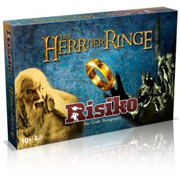 El Señor de los Anillos Juego de Mesa Risk - Edición Alemán, juego de estrategia basado en la famosa trilogía, incluye mapa del mundo de la Tierra Media, figuras personalizadas, cartas de evento y reglas adaptadas al universo de