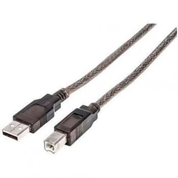 Cable USB 2.0 Activo de 15 m, USB A a USB B, Negro con LED