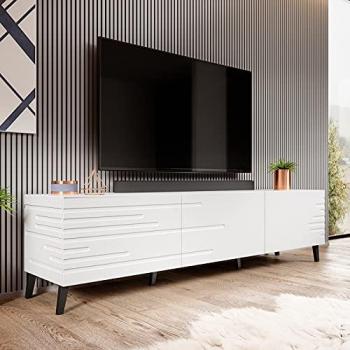 Cama armario RTV Nova 186 cm blanco mate con 3 puertas y patas negras