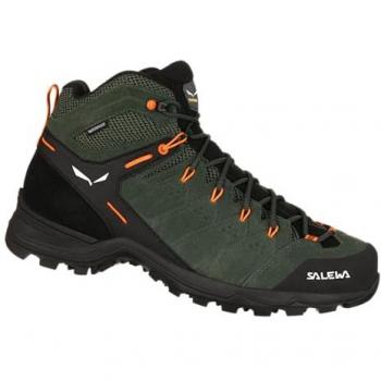 Salewa Botas De Alpinismo Alp Mate Mid WP - Color verde oscuro y negro, Talla 46, impermeables, ligeras, con soporte para tobillo y suela antideslizante