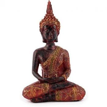 Pajoma 48374 meditando Decoración de Buda con Rojo – Goldener Robe, H 18 cm