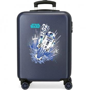 Maleta de Cabina Infantil Star Wars Droids R2-D2, ABS Rígida, Azul, 34L