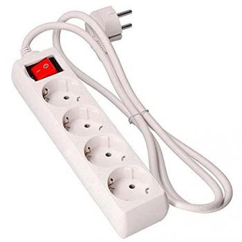 Base Múltiple Schuko de 4 Tomas con Interruptor y Cable de 5m 3x1,5mm EDM