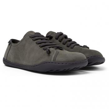 Zapatillas de piel de mujer Peu Cami lisas con cordones Camper en color verde grisáceo, talla 36