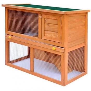 vidaXL Outdoor Rabbit Hutch Small Animal House Pet Cage 1 Door Wood