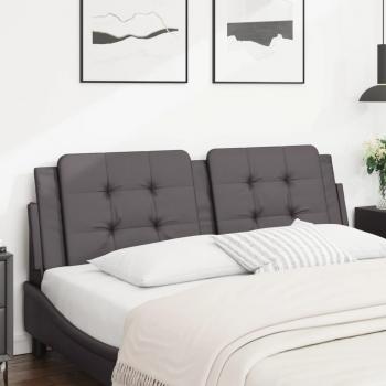 Cabecero acolchado de cama gris de 160 cm en cuero sintético Vidaxl