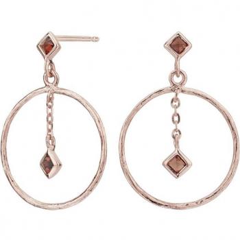 Pendientes aro granate oro rosa Itemporality