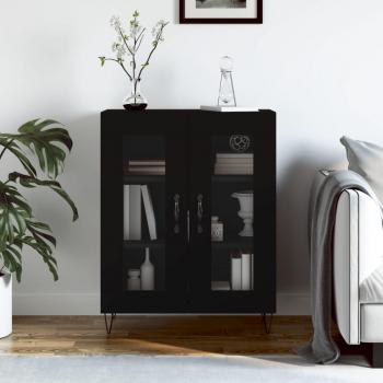 Aparador de madera de ingeniería 69,5x34x90 cm Mueble de Almacenaje de Salón Buffet Armario Auxiliar Armario de Almacenamiento Negro