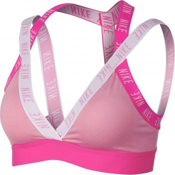 Nike Indy Logo Bra Top, Mujer, Pink Rise/Laser Fuchsia/White, L