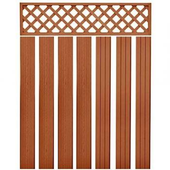 vidaXL 7x Poste Valla de Repuesto Curvado WPC 170 cm Marrón Gris Jardín Patio