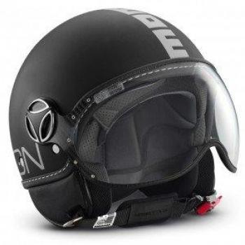 MOMO Design - Casco Classic, color negro mate/plata, talla ML