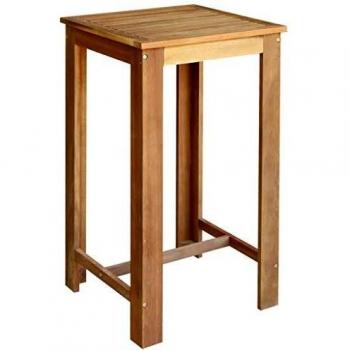 vidaXL Acacia Mesa Bar Madera 60x60x105 cm Mesilla Mesita Alta Centro Mueble