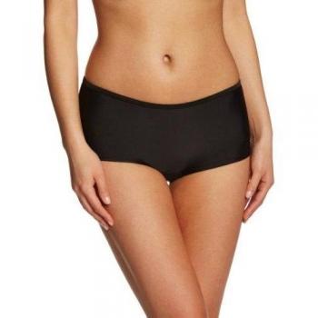 Panache - Parte inferior del bikini lisa de manga corta para mujer, talla 42, color negro
