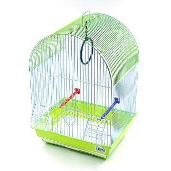 Jaula para pájaros con comederos, palos y columpios 34.5x28x49.5cm