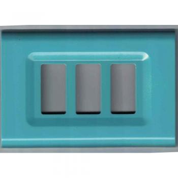 Placas ABS Magic Elite Bticino Compatibles Color Azzurro Polvere - 5 Foros