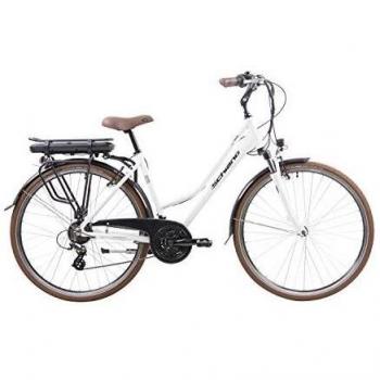 F.lli Schiano E-Ride 28'', Bicicleta Electrica de Paseo, Mujer, Blanca