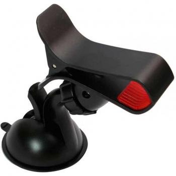 Soporte de Parabrisas con Rótula Ajustable 360° y Pinza para Teléfonos Móviles, Smartphones y GPS en Color Negro